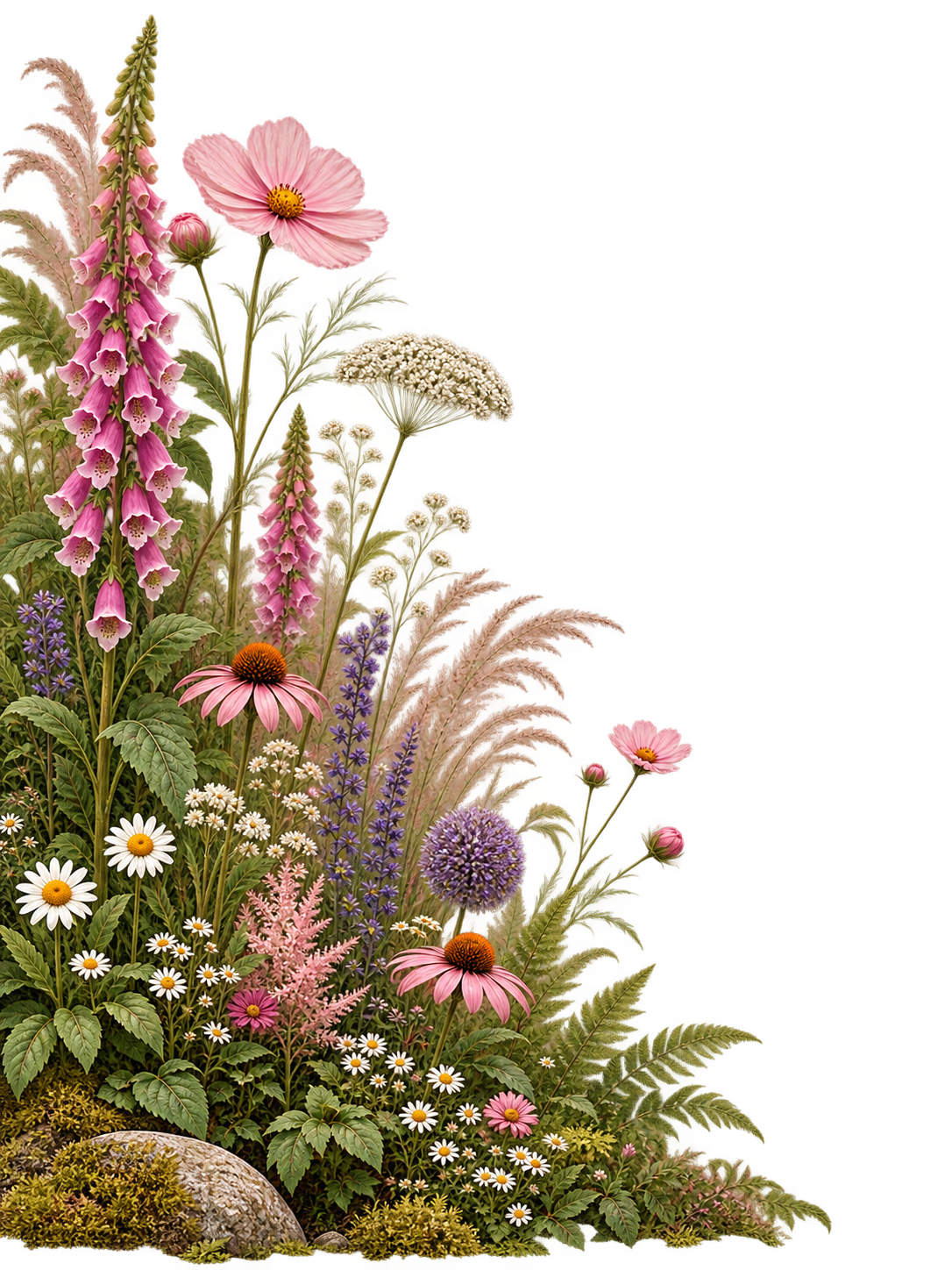 Environmental garden border entering naturally from left viewport boundary